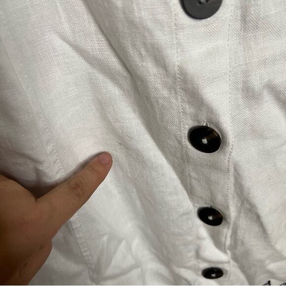 Madewell Button-Front Midi Dress in 100% Linen in Eyelet White Size: 0, NWT - Picture 11 of 12